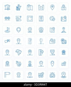 Premium collection of 42 Bold Line vector icons for Place, meticulously crafted in High Resolution Detail Enhanced resolution for superior visual impa Stock Vector