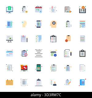 This collection features 36 Flat Pixel Aligned vector icons tailored to the ToDo List theme, optimized in 128x128 format for digital design. Stock Vector
