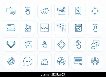 Professional-grade collection of 24 Bold Line vector icons representing Interaction, crafted with Retina Ready Display Perfect precision for enterpris Stock Vector