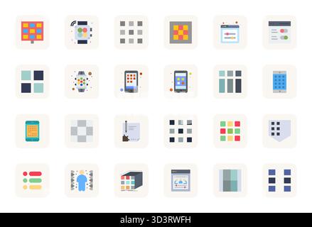 Comprehensive bundle featuring 24 vector icons in Flat design for Customizable, delivered in crisp High Resolution Detail Enhanced quality. Stock Vector