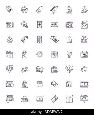 Download 42 scalable Bold Line vector icons designed for Special Offer, featuring Display Perfect High Resolution resolution suitable for professional Stock Vector