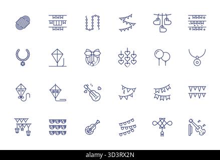 Transform your designs with 24 Bold Line vector icons themed around String, engineered in Retina Ready Pixel Optimized resolution for maximum clarity. Stock Vector