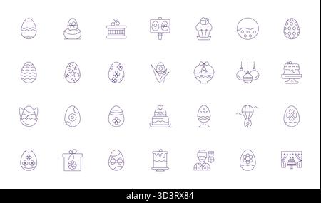 Advanced collection of 28 Pixel Aligned vector icons inspired by Decorated, crafted in Thin Line with High Resolution optimization for superior visual Stock Vector