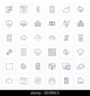 Artfully designed 36 Bold Line PIXEL Perfect vector icons for Sync, delivered in Retina Ready format for consistent visual excellence. Stock Vector