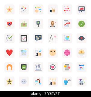 Thoughtfully designed 36 vector icons themed around Positive, crafted in Flat with 256x256 Editable precision for contemporary design needs. Stock Vector