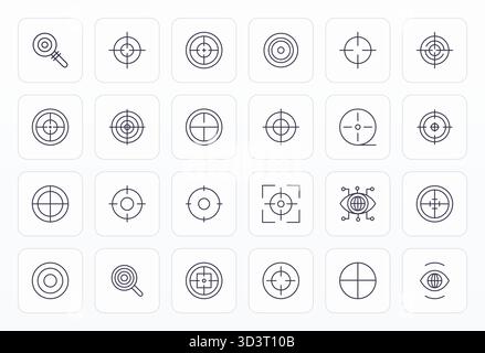 Artfully designed 24 Bold Line Pixel Aligned vector icons for Scope, delivered in 256x256 format for consistent visual excellence. Stock Vector