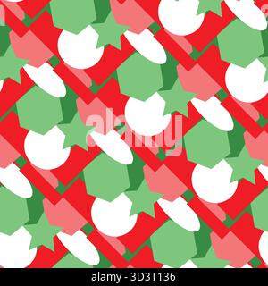 Abstract shapes pattern on white background illustrator design. White seasonal pattern for wrapping, wallpaper, decoration. Modern Christmas seamless Stock Vector