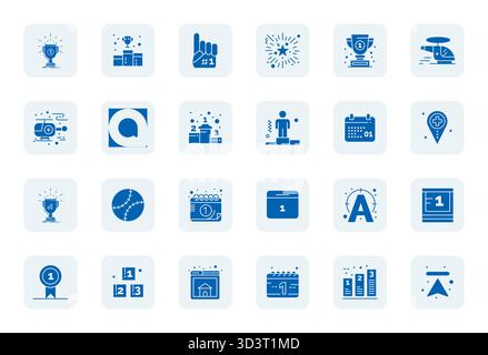 Exclusive collection of 24 Filled vector icons for First, developed with 256x256 Display Perfect resolution for premium brand experiences. Stock Vector