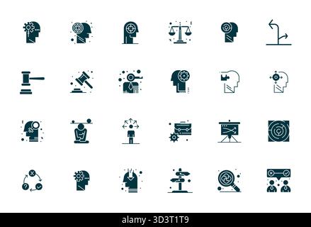 Refined bundle featuring 24 Filled vector icons for DecisionMaking, optimized with Retina Ready Detail Enhanced quality for elegant and functional des Stock Vector