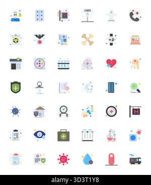 Vector pack with 42 Flat Pixel Aligned icons inspired by Medical, delivered in High Resolution resolution ideal for scalable and creative design work. Stock Vector
