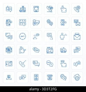 Professionally designed 36 vector icons in Bold Line, capturing the essence of Response with 64x64 PIXEL Perfect precision for UI design. Stock Vector