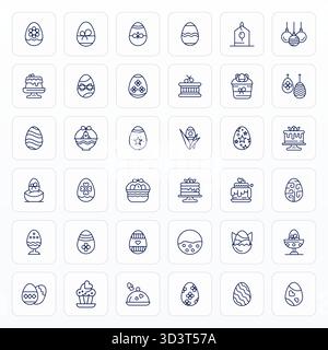 Set of 36 Bold Line PIXEL Perfect vector icons themed around Decorated, crafted in 128x128 resolution for seamless integration in apps and websites. Stock Vector