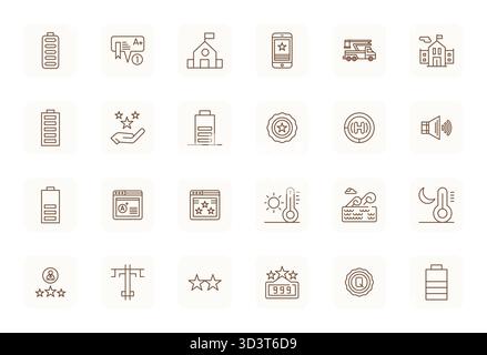 Meticulously crafted 24 Regular Bold Outline vector icons for High, delivered in 256x256 PIXEL Perfect quality for uncompromising design standards. Stock Vector