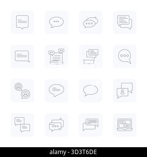 Explore 16 Thin Outline PIXEL Perfect vector icons in 64x64 resolution inspired by Discussion Board. Perfect for web and app interfaces. Stock Vector