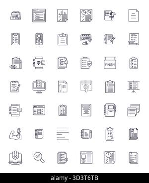 Carefully curated 42 Bold Line vector icons for Checklist, featuring Retina Ready PIXEL Perfect resolution for consistent brand representation and use Stock Vector