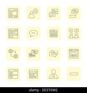 This User Input vector icon pack includes 16 Thin Outline designs in 256x256 Grid Fitted format, perfect for enhancing digital interfaces. Stock Vector