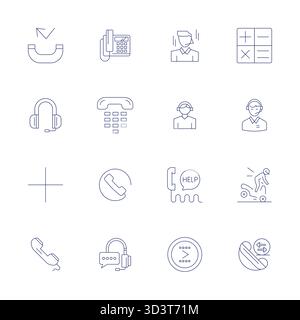 Distinctive pack of 16 PIXEL Perfect vector icons inspired by Operator, crafted in Thin Line format at 128x128 for memorable brand experiences. Stock Vector