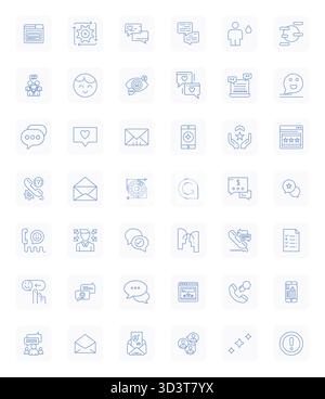 Unlock 42 Regular Bold Outline Grid Fitted vector icons inspired by Feedback, optimized in Retina Ready format for flawless display across all devices Stock Vector