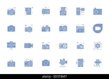 Expertly designed 24 Filled Display Perfect vector icons for Capture, engineered at 128x128 resolution for flawless integration and performance. Stock Vector