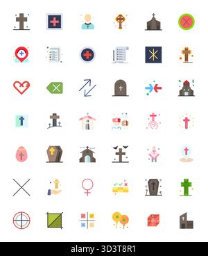 Transform your designs with 42 Flat vector icons themed around Cross, engineered in 256x256 PIXEL Perfect resolution for maximum clarity. Stock Vector