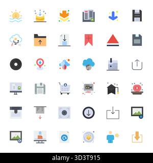 Transform your designs with 36 Flat vector icons themed around Save, engineered in 128x128 Pixel Optimized resolution for maximum clarity. Stock Vector