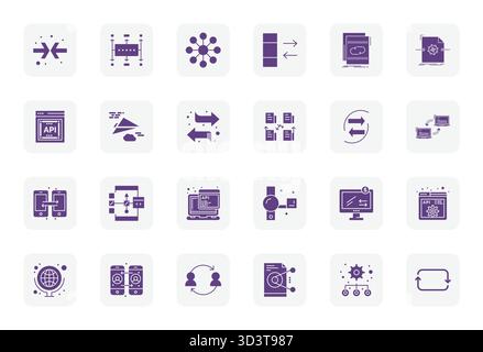 Intelligently designed 24 PIXEL Perfect vector icons inspired by Data Exchange, created in Filled format at 64x64 for smart and efficient design workf Stock Vector