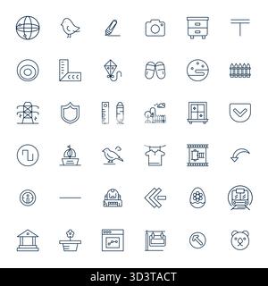 Complete package of 36 vector icons themed around Line, showcasing Bold Line design in 128x128 Editable quality for modern interfaces. Stock Vector