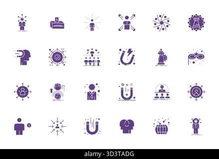 Intelligently designed 24 Display Perfect vector icons inspired by Influence, created in Filled format at Retina Ready for smart and efficient design Stock Vector