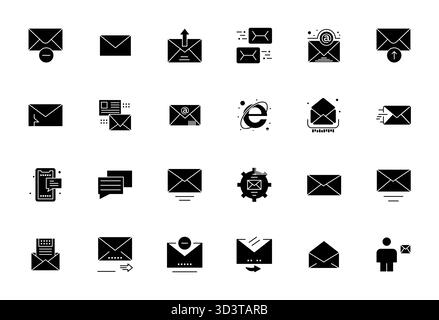 Exclusive collection of 24 Filled vector icons for Outbox, developed with High Resolution Pixel Optimized resolution for premium brand experiences. Stock Vector