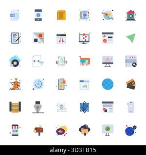 This collection features 36 Flat Detail Enhanced vector icons tailored to the Digital theme, optimized in 64x64 format for digital design. Stock Vector