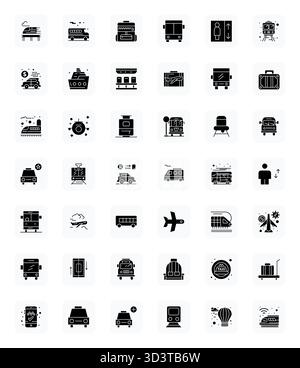 Revolutionary set of 42 Editable vector icons inspired by Passenger, created in Filled format at Retina Ready resolution for cutting-edge design. Stock Vector
