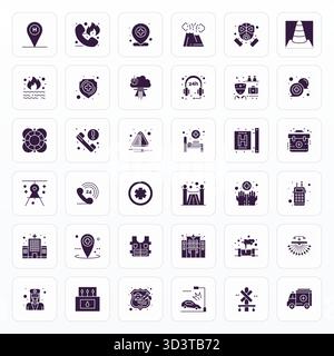 Explore 36 Glyph Display Perfect vector icons in High Resolution resolution inspired by Emergency. Perfect for web and app interfaces. Stock Vector