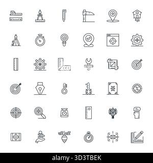 Future-ready pack of 36 vector icons themed around Precise, showcasing Bold Line design with Retina Ready PIXEL Perfect clarity for innovative user in Stock Vector