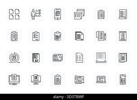 Handcrafted collection featuring 24 Regular Bold Outline vector icons for Forms, optimized in 256x256 Pixel Aligned resolution for premium digital exp Stock Vector