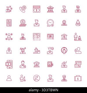 State-of-the-art bundle featuring 36 Display Perfect vector icons inspired by Accountant, created in Bold Line format at Retina Ready for next-generat Stock Vector
