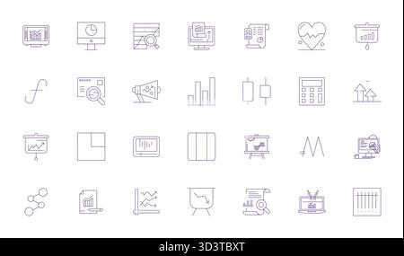 Artfully designed 28 Thin Line Pixel Optimized vector icons for Graph, delivered in Retina Ready format for consistent visual excellence. Stock Vector