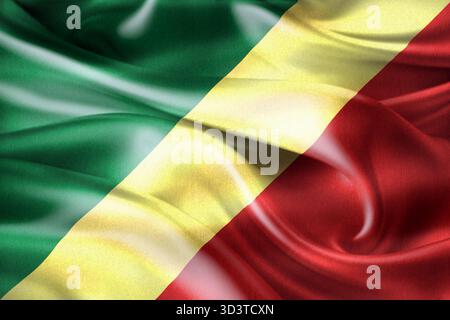 Republic of the Congo flag - realistic waving fabric flag Stock Photo ...
