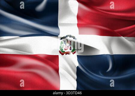 Dominican Republic flag - realistic waving fabric flag Stock Photo - Alamy