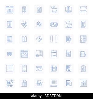 Industry-leading pack of 36 Regular Bold Outline Editable vector icons for Items, sized at 64x64 for optimal rendering and user interface excellence. Stock Vector