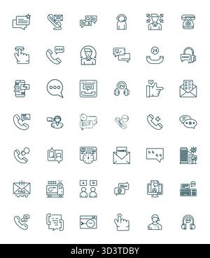 Professionally designed 42 vector icons in Bold Line, capturing the essence of Response with 128x128 Pixel Optimized precision for UI design. Stock Vector