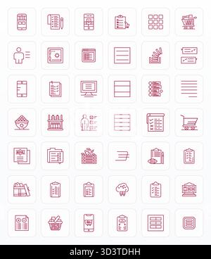 Future-ready pack of 42 vector icons themed around Items, showcasing Bold Line design with High Resolution Display Perfect clarity for innovative user Stock Vector