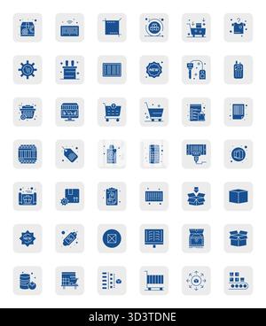 This set of 42 Filled vector icons captures Inventory themes in High Resolution Editable quality, perfect for tech and business applications. Stock Vector