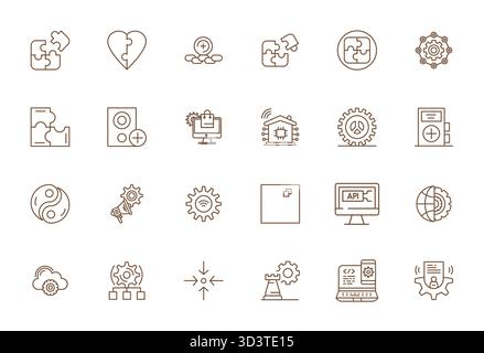 Explore 24 Bold Line Grid Fitted vector icons in High Resolution resolution inspired by Integration. Perfect for web and app interfaces. Stock Vector