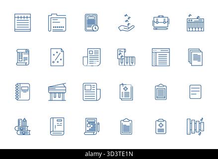 Explore 24 Bold Line Grid Fitted vector icons in 64x64 resolution inspired by Notes. Perfect for web and app interfaces. Stock Vector