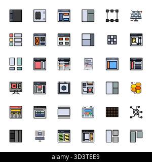 Distinctive pack of 36 Pixel Aligned vector icons inspired by Module, crafted in Flat Line Filled format at High Resolution for memorable brand experi Stock Vector