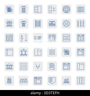 Exclusive collection of 36 Regular Bold Outline vector icons for Column, developed with Retina Ready Detail Enhanced resolution for premium brand expe Stock Vector