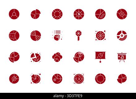 Intelligently designed 24 Grid Fitted vector icons inspired by Percentages, created in Filled format at High Resolution for smart and efficient design Stock Vector