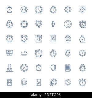 Meticulously crafted 36 Bold Line vector icons for Chronometer, delivered in 64x64 Editable quality for uncompromising design standards. Stock Vector