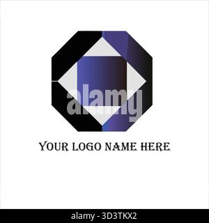 Minimalist symmetrical flower-inspired logo mark with clean curved line elements for professional branding Stock Vector