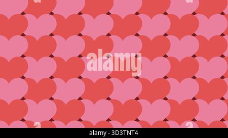 Hearts' seamless pattern background. Bright pink hearts backdrop. Stock Vector